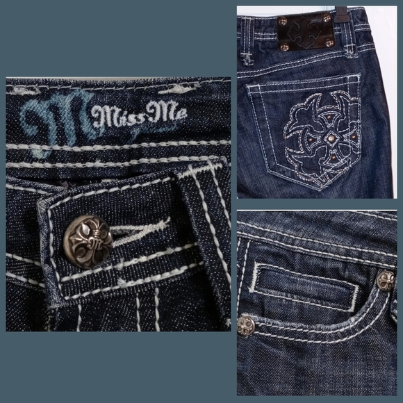 🖤Miss Me🖤 - Cross Distressed Bootcut Jean - Picture 8 of 16